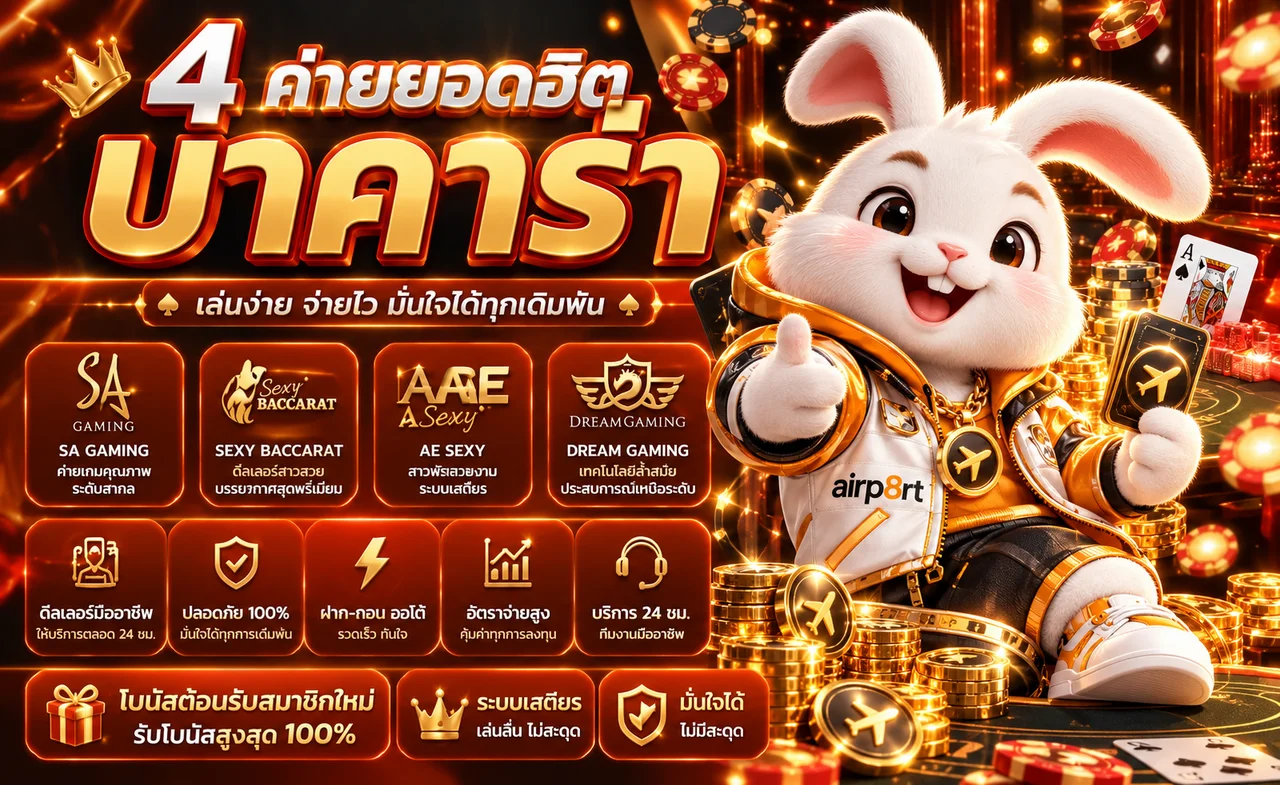 ภาพหมวดบาคาร่า airp8rt และมาสคอตนำโชค